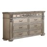 Opulent Carved Wood & Tufted Upholstery Bedroom Furniture Set