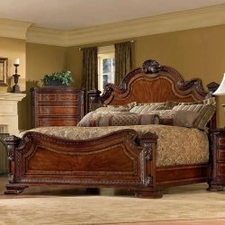 Classic Ornate Carved Solid Wood King Size Bed Frame