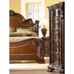 Classic Ornate Carved Solid Wood King Size Bed Frame