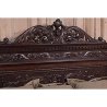 Exquisite Hand Carved Solid Wood King Size Bed Frame | Classic Dark Brown Finish
