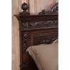 Exquisite Hand Carved Solid Wood King Size Bed Frame | Classic Dark Brown Finish