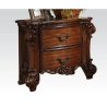 Luxury Ornate Carved Dark Wood Bedroom Set with Tufted Leather Bed