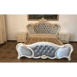 Luxury Classic European Bed Frame with Upholstery