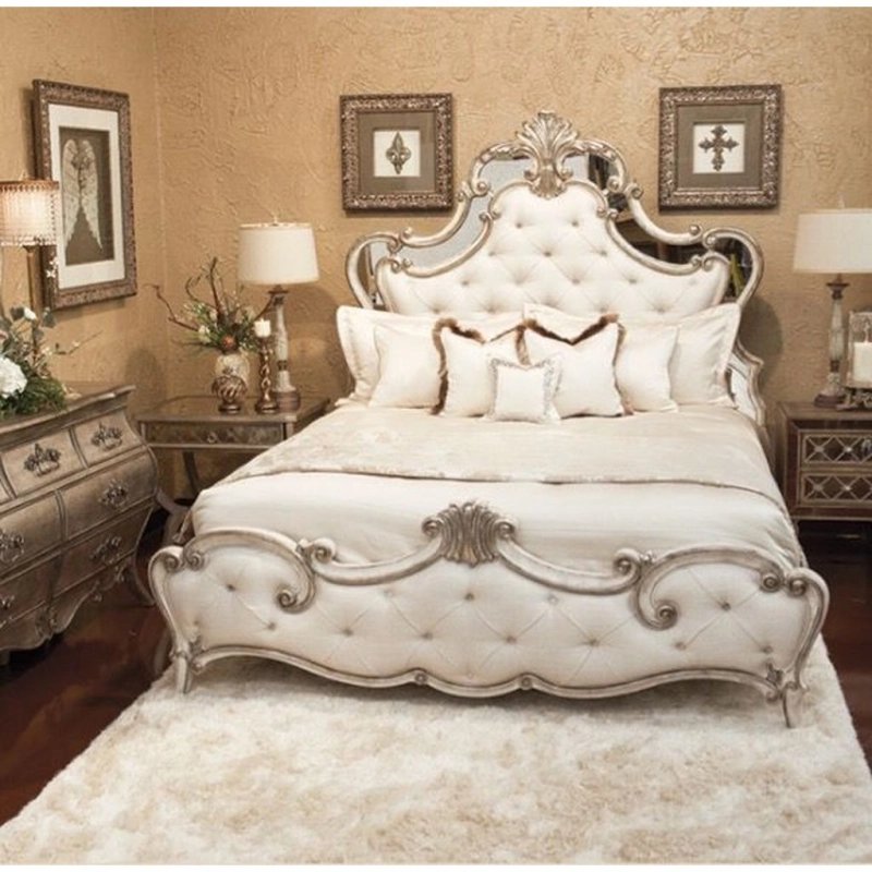 Luxury Classic King Size Tufted Upholstered Bed Ornate Frame Antique Gold Luxury Classic King Size Tufted Upholstered Bed Ornate Frame Antique Gold