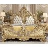 Luxury Gold Leaf Carved King Size Bed Frame Classic Style