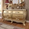 Luxury Gold Leaf Carved King Size Bed Frame Classic Style