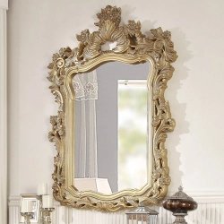 Luxury Ornate Gold Carved Wood King Bed