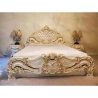 Luxury Hand Carved Classic Baroque White Bed Frame Upholstered Headboard