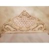 Luxury Hand Carved Classic Baroque White Bed Frame Upholstered Headboard