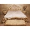 Luxury Hand Carved Classic Baroque White Bed Frame Upholstered Headboard