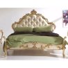 Luxury Baroque Carved Wood Bed Cream Gold Finish