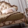 Luxury Baroque Carved Wood Bed Cream Gold Finish