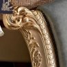 Classic Luxury Carved Wood Bed Frame with Upholstered Headboard