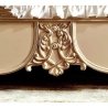 Classic Luxury Carved Wood Bed Frame with Upholstered Headboard