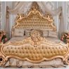 Luxurious Gold Carved Tufted King Bed Classic Design