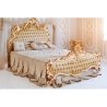 Luxurious Gold Carved Tufted King Bed Classic Design