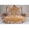 Luxurious Gold Carved Tufted King Bed Classic Design