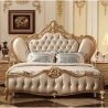 Luxury Classic Upholstered Tufted Bed with Gold Trim