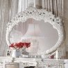 Luxury Classic Carved Wooden Bed with Tufted Upholstery