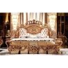 Luxury Carved Wood Bed Set Tufted Headboard Matching Pieces