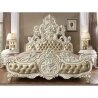 Luxury Baroque Carved King Size Bed with Tufted Upholstery