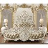 Luxury Baroque Carved King Size Bed with Tufted Upholstery