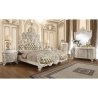Luxury Baroque Carved King Size Bed with Tufted Upholstery