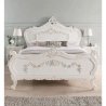 Elegant White Carved Wooden Bed Frame | Classic Luxury Bedroom Furniture