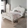 Elegant White Carved Wooden Bed Frame | Classic Luxury Bedroom Furniture