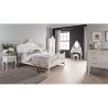 Elegant White Carved Wooden Bed Frame | Classic Luxury Bedroom Furniture