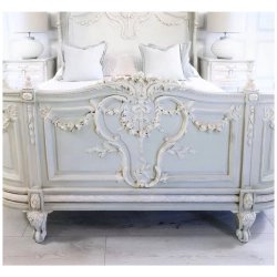Elegant Carved Classic French Style Wooden Bed Frame