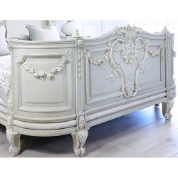 Elegant Carved Classic French Style Wooden Bed Frame