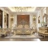 Luxury Gold Ornate Carved Wood Bed Frame Classic Baroque Style
