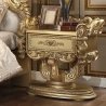 Luxury Gold Carved Wood Tufted Headboard Bed Frame