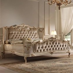 Luxury Classic Carved Upholstered King Bed Set