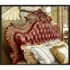 Luxury Classic Baroque Carved Wood Leather Tufted Bed Frame