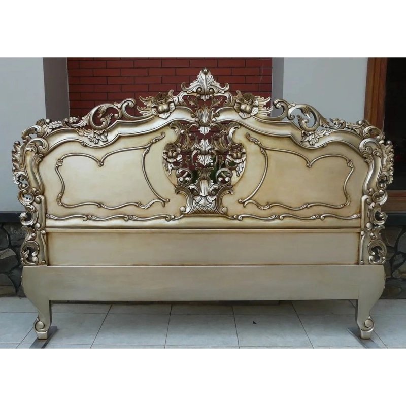 Luxury Classic Ornate Carved Wood Bed Frame