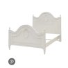 Elegant White Classic Wooden Bed Frame for Bedroom