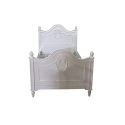 Elegant White Classic Wooden Bed Frame for Bedroom