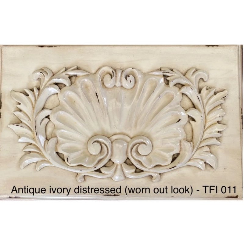Elegant Classic Antique Ivory Distressed Living Room Sofa