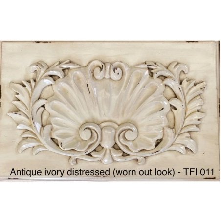 Elegant Classic Antique Ivory Distressed Living Room Sofa