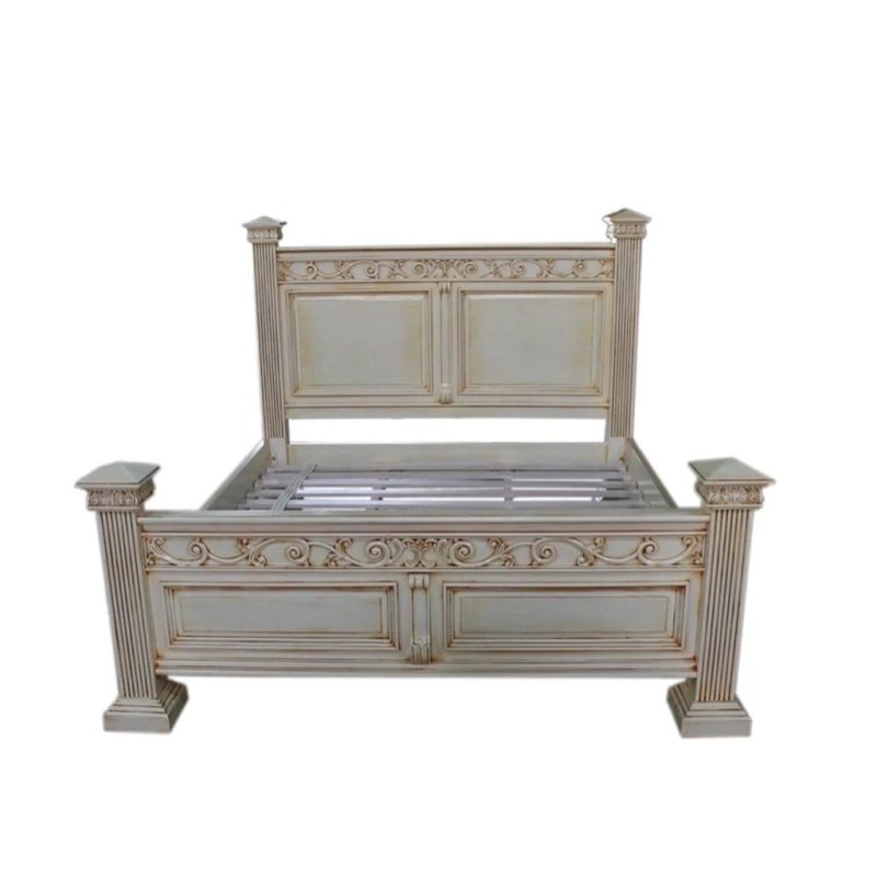 Elegant Classic Carved Wood Bed Frame | Handcrafted Bedroom Furniture Elegant Classic Carved Wood Bed Frame | Handcrafted Bedroom Furniture