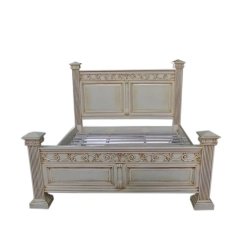 Elegant Classic Carved Wood Bed Frame | Handcrafted Bedroom Furniture