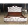 Classic Carved Upholstered Wood Bed Frame | Elegant Bedroom Furniture