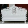 Exquisite Classic White Carved Wood Bed Frame Set