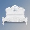 Exquisite Classic White Carved Wood Bed Frame Set