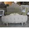 Luxury Classic Wood Fabric Upholstered King Size Bed Frame