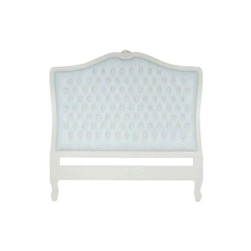Elegant Tufted Upholstered Queen Bed Headboard White Wooden Frame Elegant Tufted Upholstered Queen Bed Headboard White Wooden Frame