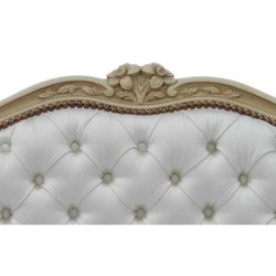 Elegant Tufted Upholstered Queen Bed Headboard White Wooden Frame