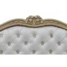 Elegant Tufted Upholstered Queen Bed Headboard White Wooden Frame